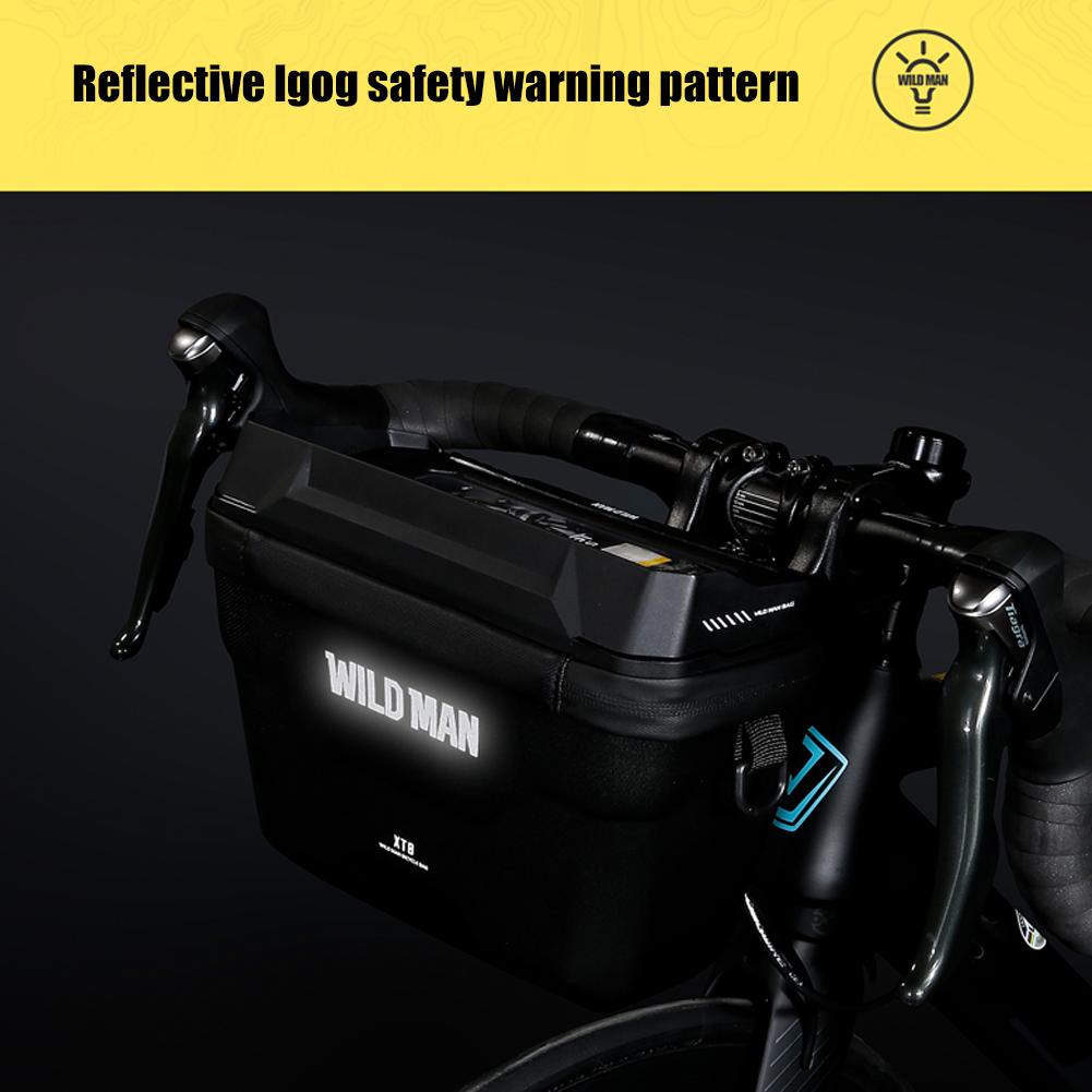 WILD MAN Cycling Front Frame Bag Touch Screen Bike Mobile Phone Handlebar Bags