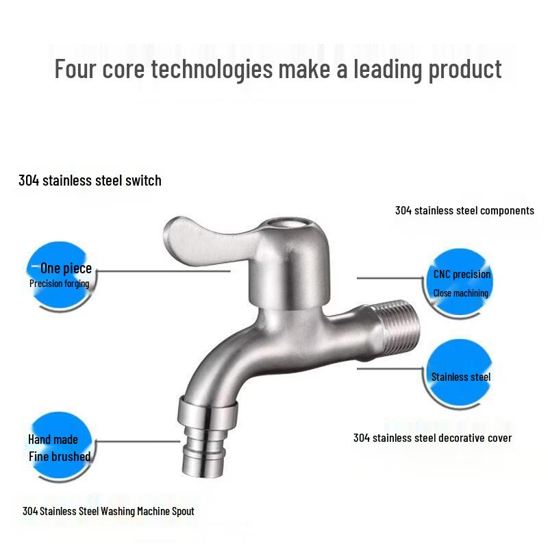 Minxi 304 Stainless Steel Washing Machine & Mop Sink Faucet