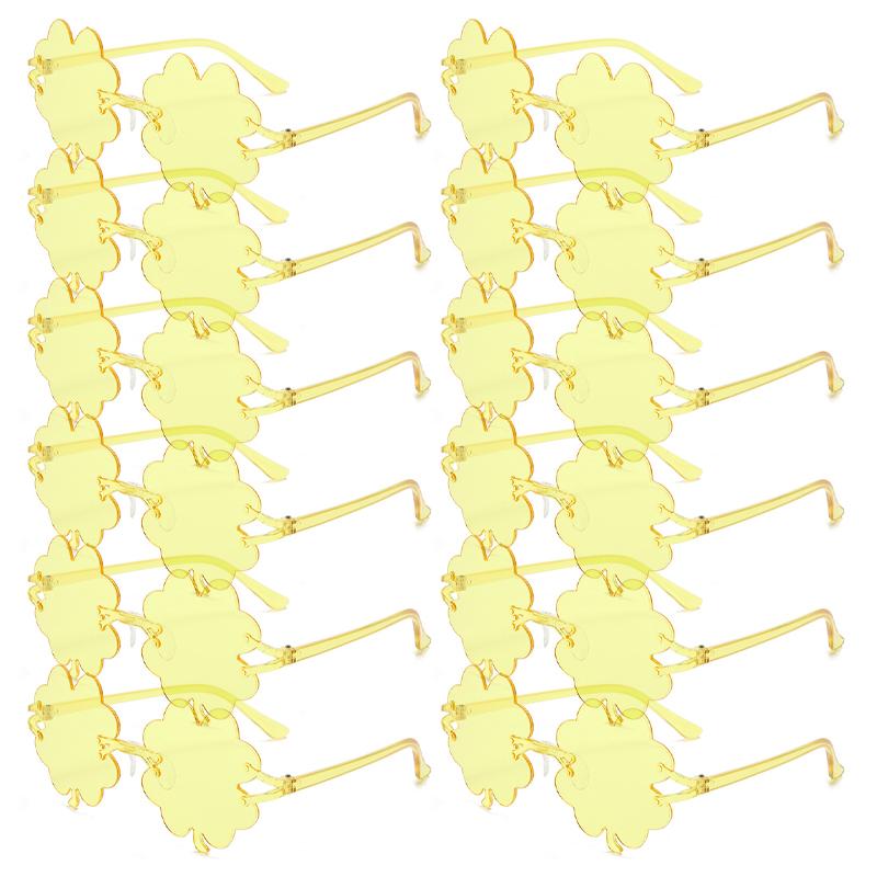 12 Pairs Per Set Fashion Rimless Floral Shades Women Candy Color Decor Party Sunglasses Ins Brand Design Sun Glasses