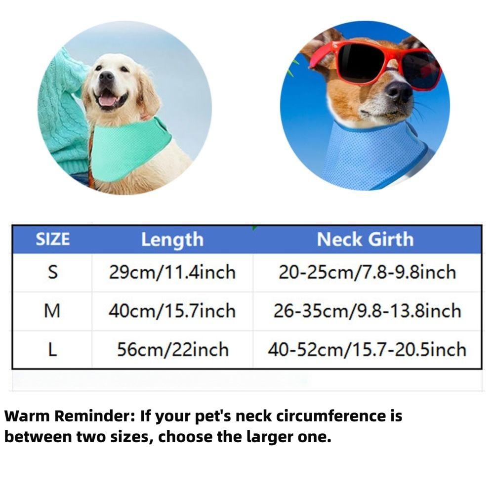 New Adjustable Dog Cooling Bandana Breathable Pet Safe Ice Scarf Reusable Lightweight Pet Cooling Scarf Dog