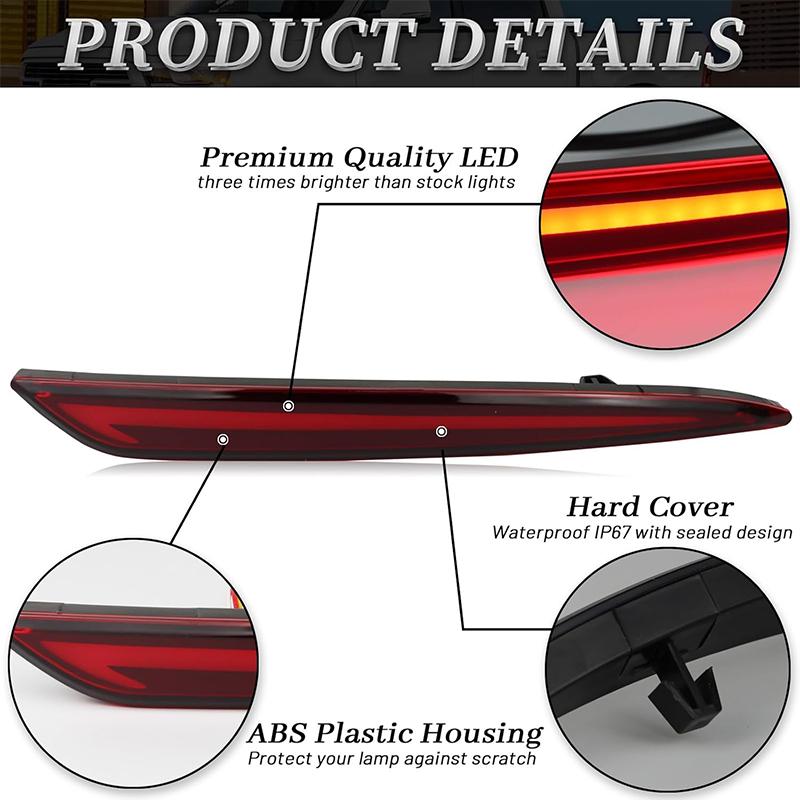 For Ford Mondeo Fusion 2013 2014 2015 2016 2017 2018 LED Rear Bumper Reflector Lights Brake Warning Dynamic Turn Signal Lamp 12V