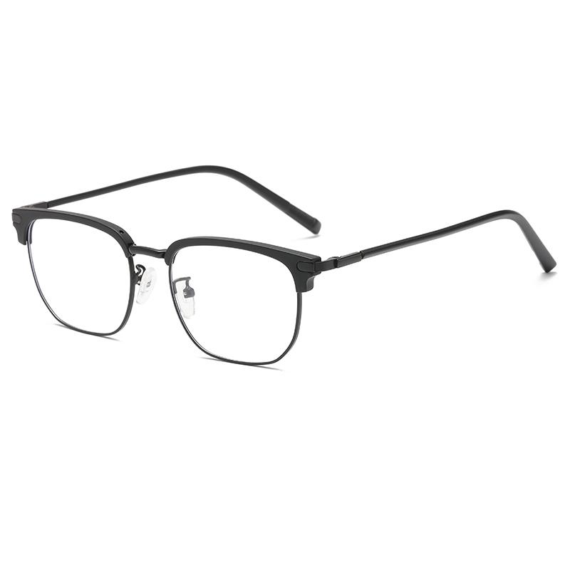 Retro Eyebrow Glasses Frame Anti Blue Light Myopia Eyeglasses Casual Half Frames Men Design Classic Flat Light Glasses Female