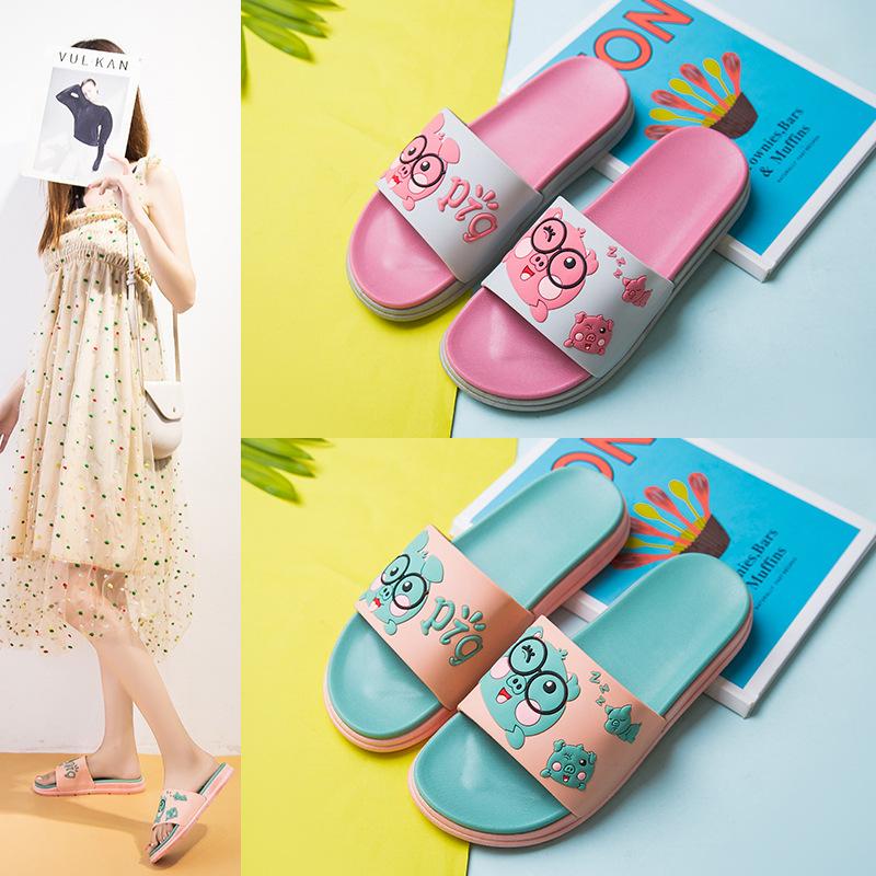 

Slippers female summer couple outside wear home cute cartoon ladies bathroom non-slip indoor cool slippers 36/37 [Small]