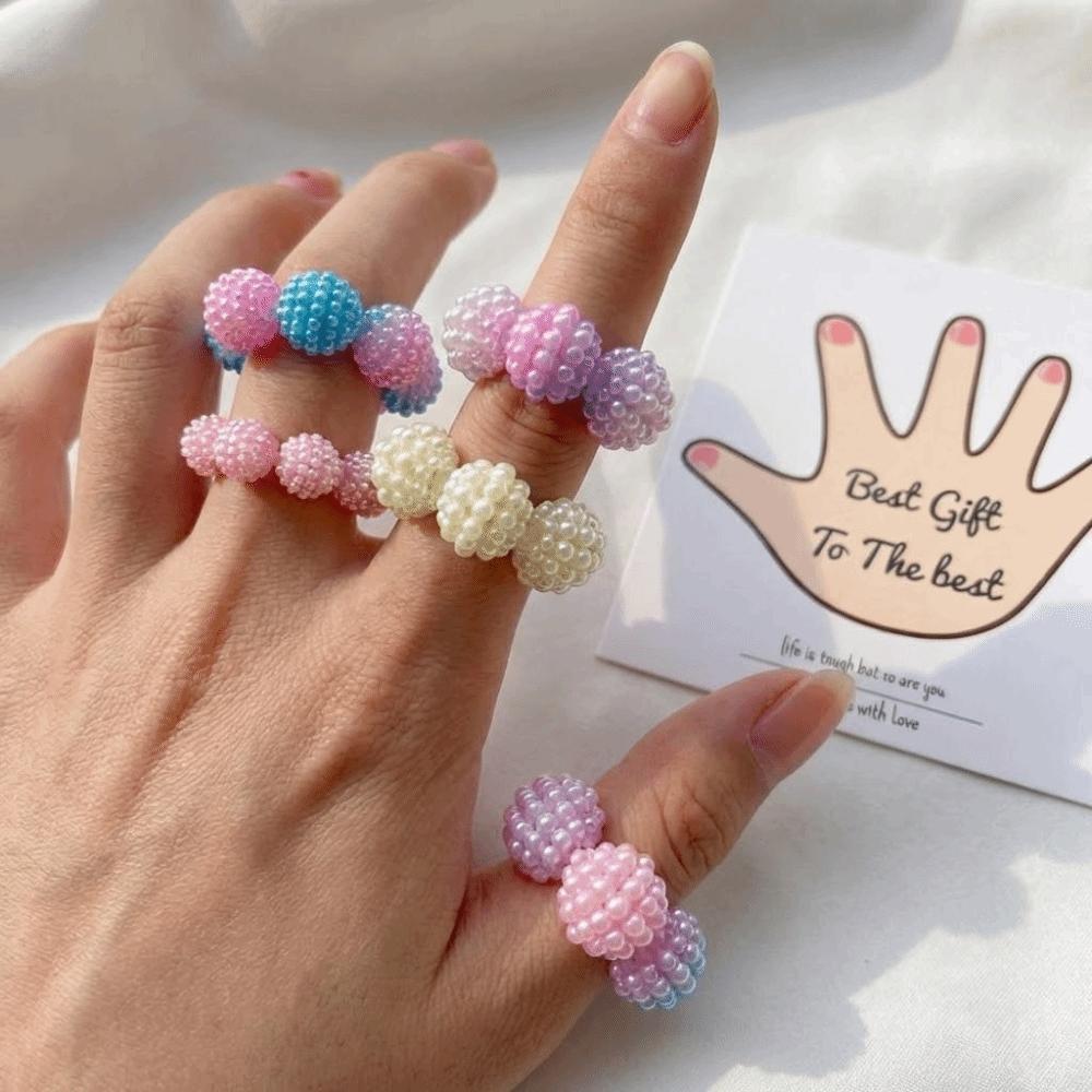 5 ks/Sada Kreativní Prsteny na Prsty na Uvolnění Stresu Bodavé Korálky Zklidňující Nastavitelné Senzorické Prsteny Relax Nastavitelný