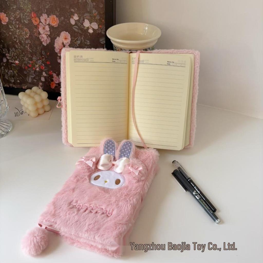 Cute Cartoon Plush Heart Notebook for Girls - Perfect Girly Gift