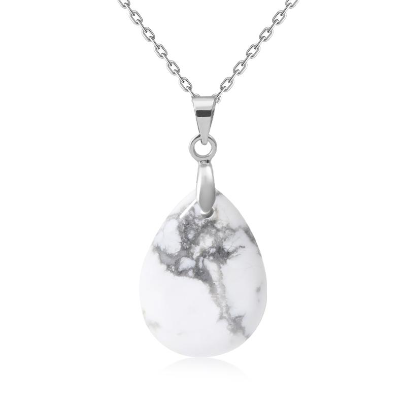 New Fashion Natural Stone Crystal Pendant Teardrop Simple Pendant Necklace Earrings Making Jewelry With Chain Collar