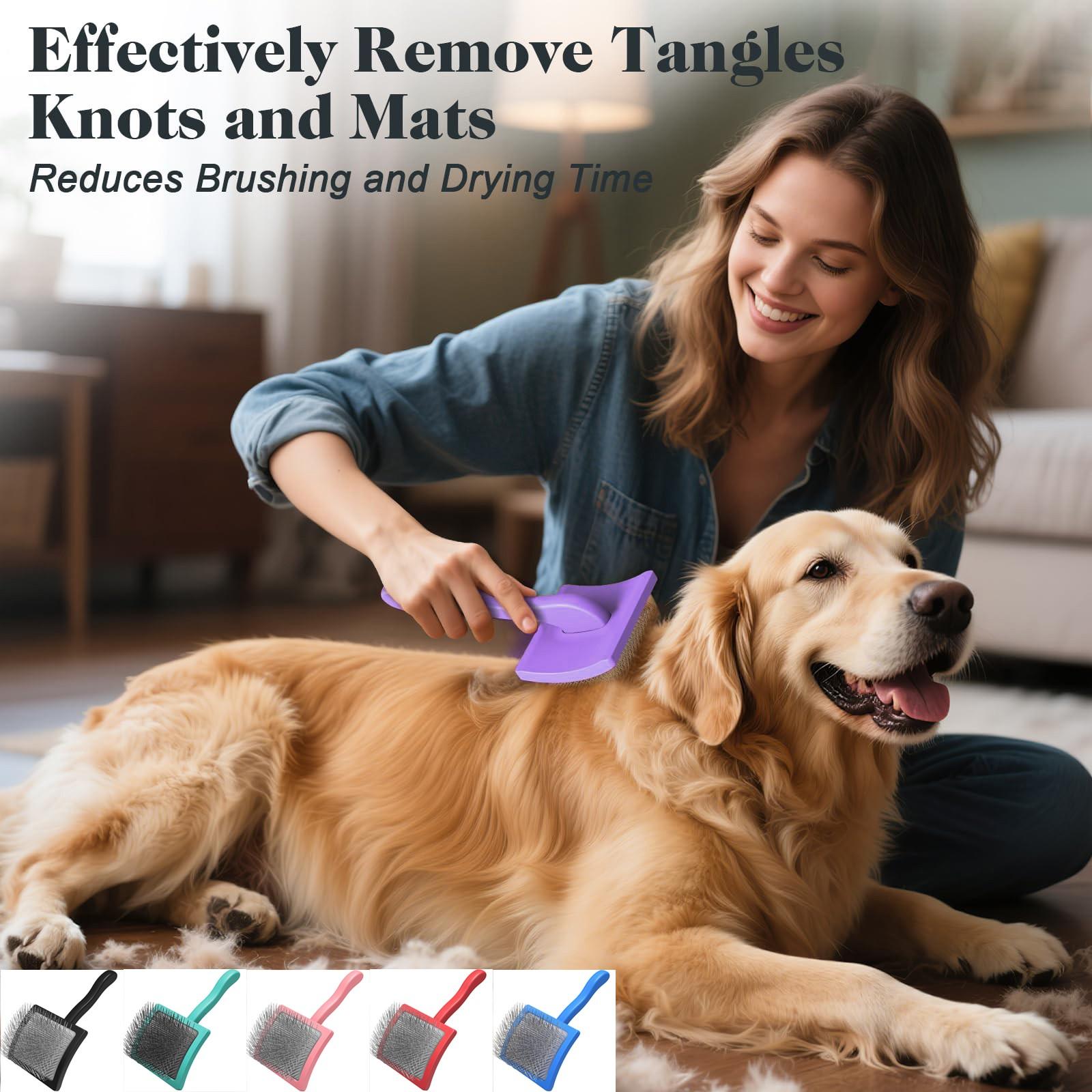 

Special Smoothing Brush For Dogs And Comb, Dog Grooming Brush With Extra Long Needles To Effectively Remove, Knots And Mats One Size фіолетовий