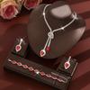 Luxuriöses Rotes Tropfen-Strassstein-Schmuckset Party-Hochzeits-Accessoires
