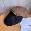Simple Suede Beret With Solid Color Design For Windproof Warm Winter Wear