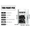 Car Tire Paint White Marker Pen 4pcs Waterproof Paint Repair Markers Quick Dry Permanent Graffiti Pen For Automotive Tire Paint