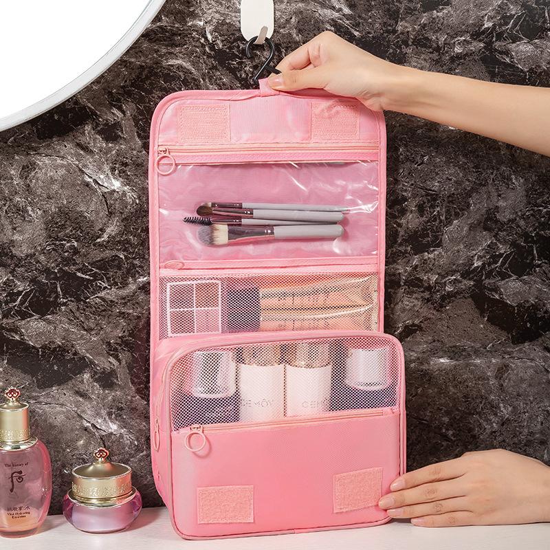 Portable Hook Toilet Storage Bag Multi Functional Travel Waterproof and Wear-resistant Organize Pouchs Multi-layer Storage Large Capacity Makeup Bags