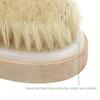Pig mane hair bath brush, wooden exfoliating body dry brush, long handle back brush, scrubbing bath artifact