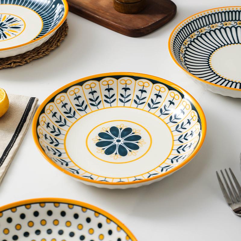 Nordic Ceramic Bowls And Plates Are Good-Looking Rice Bowls, Soup Plates, Vegetable Plates, Bowls, New Tableware For Home Use