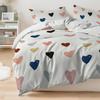 Simple Multicolored Love Three-piece Quilt Cover Digital Printing Bedding Set Bed Cover