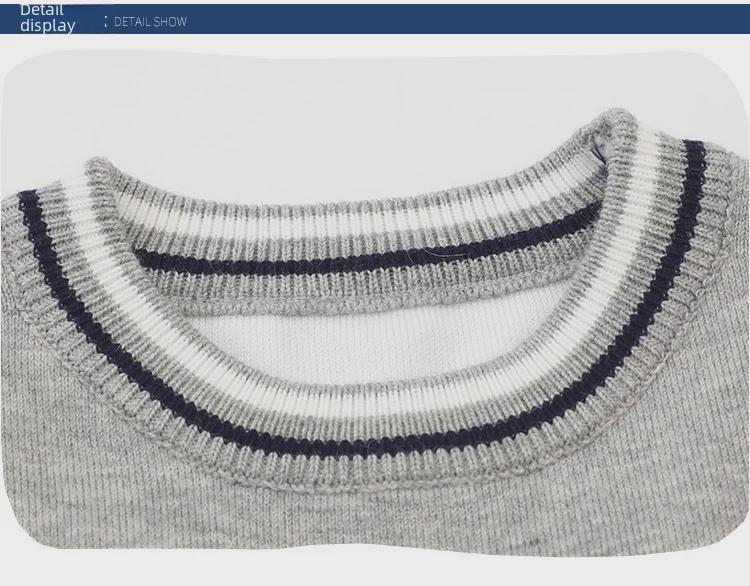 2025 Boys' Cartoon Knitted Sweater Vest - Korean Campus Style for Spring & Autumn