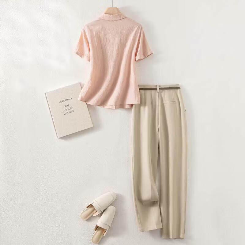 IHIMI Romantic City Women's Shirt & Wide-Leg Pants Two-Piece Set