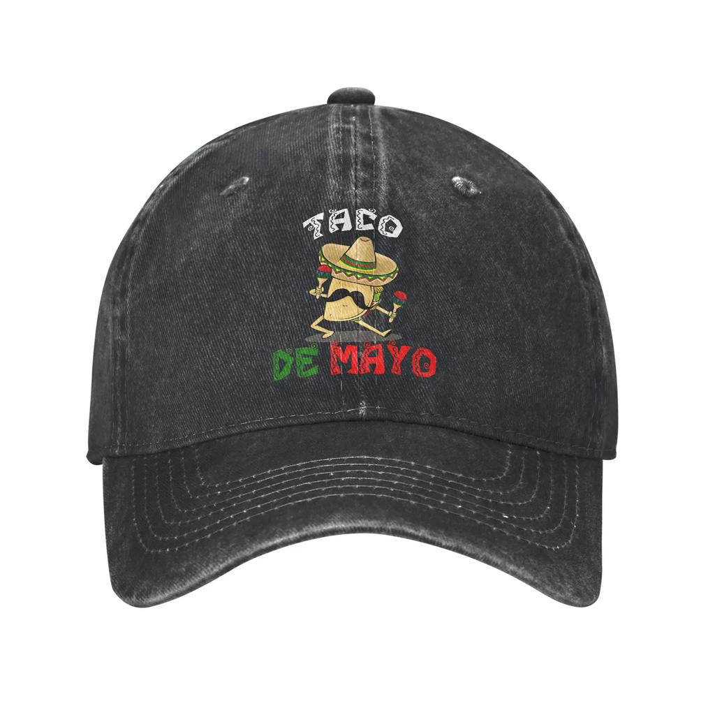 Dabbing Mexican Skull Cinco De Mayo Baseball Cap Vintage Distressed Denim Headwear Unisex Style Outdoor Running Golf Caps Hat