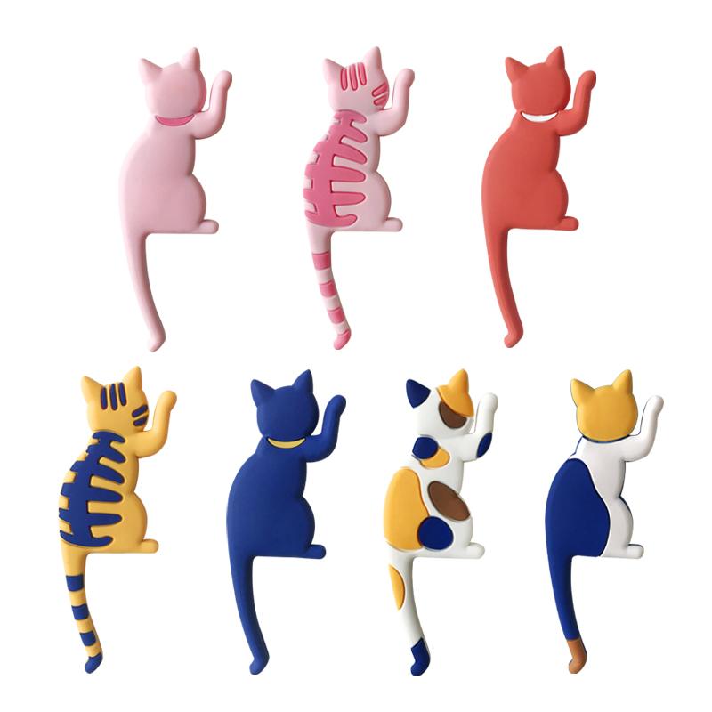 Cat Tail Refrigerator Magnetic Hooks Cute Cartoon Animal Style Rich Colorful Decoration Home Bendable Tail Home Essentia
