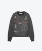 Weseuken [Unisex] Oversized Life In Paris Sweat Shirt (Charcoal)