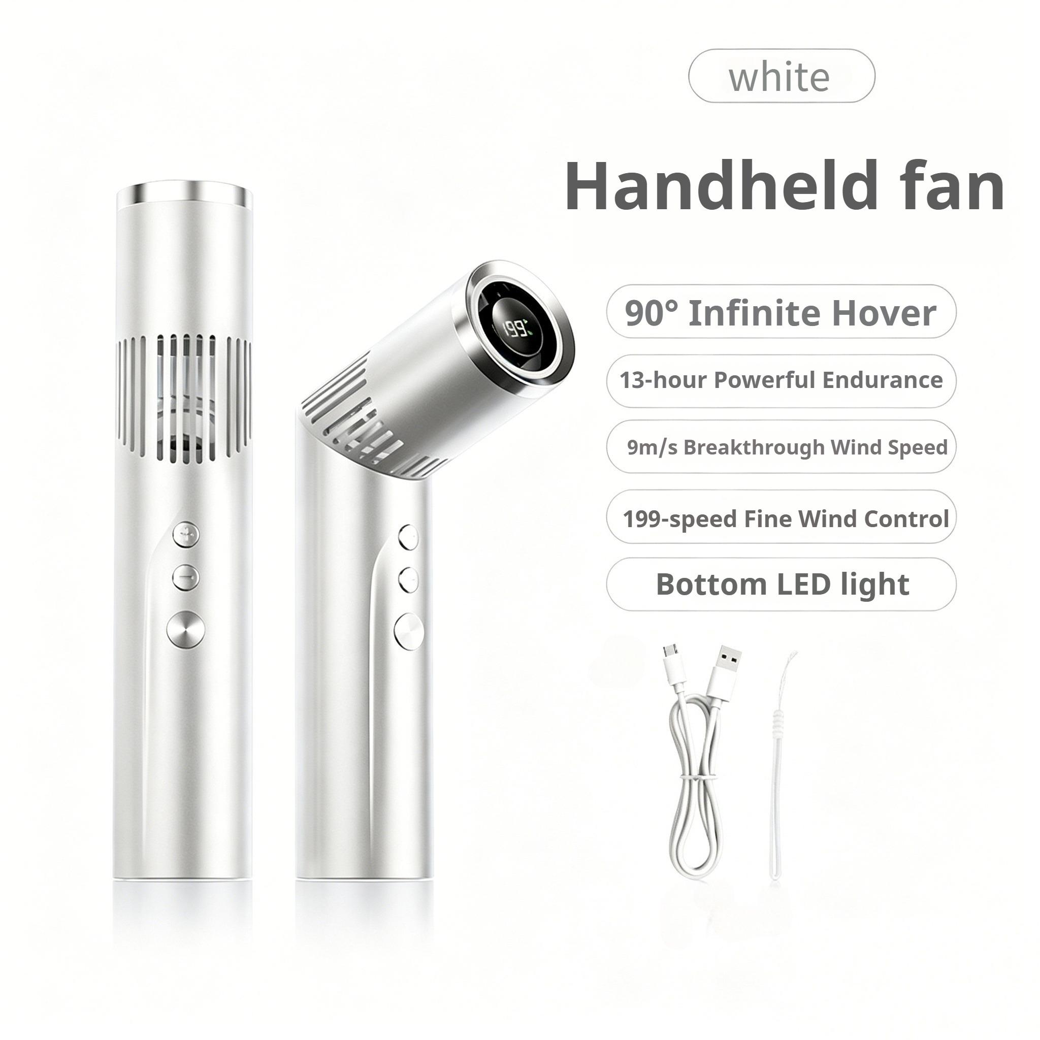 Lipstick Fan Portable Outdoor 199 Speed Brushless High Speed Fan Large Capacity Mini Foldable Handheld/chest Hanging Fan 3000mah белый