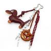 Fashion Keyholders Sausage Dog Keychain Chocolate Keyrings Creative Bag Charm PU Keychain Braided Rope Bag Pendant