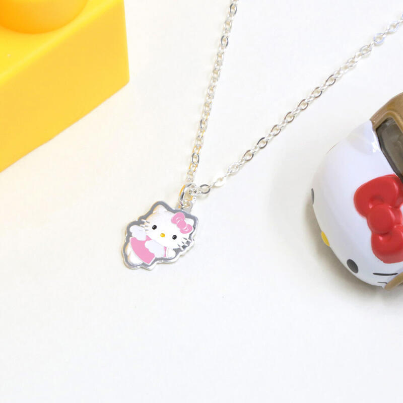 925 Silver Hello Kitty Lovely Angel Children's Lost Anti-Lost Necklace