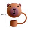 10mm Cartoon Capybara Silicone Straw Tips Drinking Dust Cap Splash Proof Plugs Cover Creative Cup Accessories Straw Sealing Tool