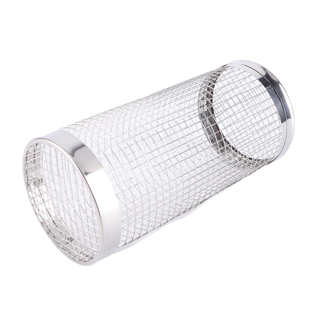 Coș de grătar rulant din oțel inoxidabil, cilindru cu plasă de sârmă, coș de grătar portabil pentru camping, grătar