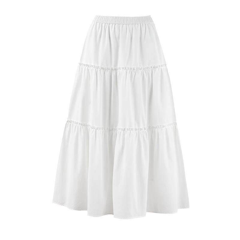 Sweet & Fresh Ruffle Hem Midi Skirt L