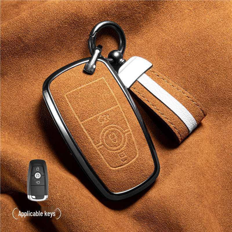 Luxury Suede Key Covers for Ford Explorer ST, Escape, Edge, 4WD, Mondeo, and EVOS