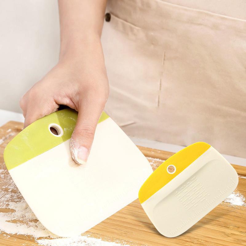 Dough Scraper Bowl Scraper Bread Cream Cake Pizza Cutter Bench Scraper Dough Cutter DIY Baking Kitchen Cooking Tools With Scale