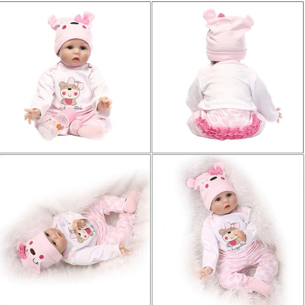 22’’ Baby Cuddle for Doll Reborn Realistic Toddler Girl for Doll Lovely Heavyweight Lifelike Toy for W/ Blue/Brown Eyes
