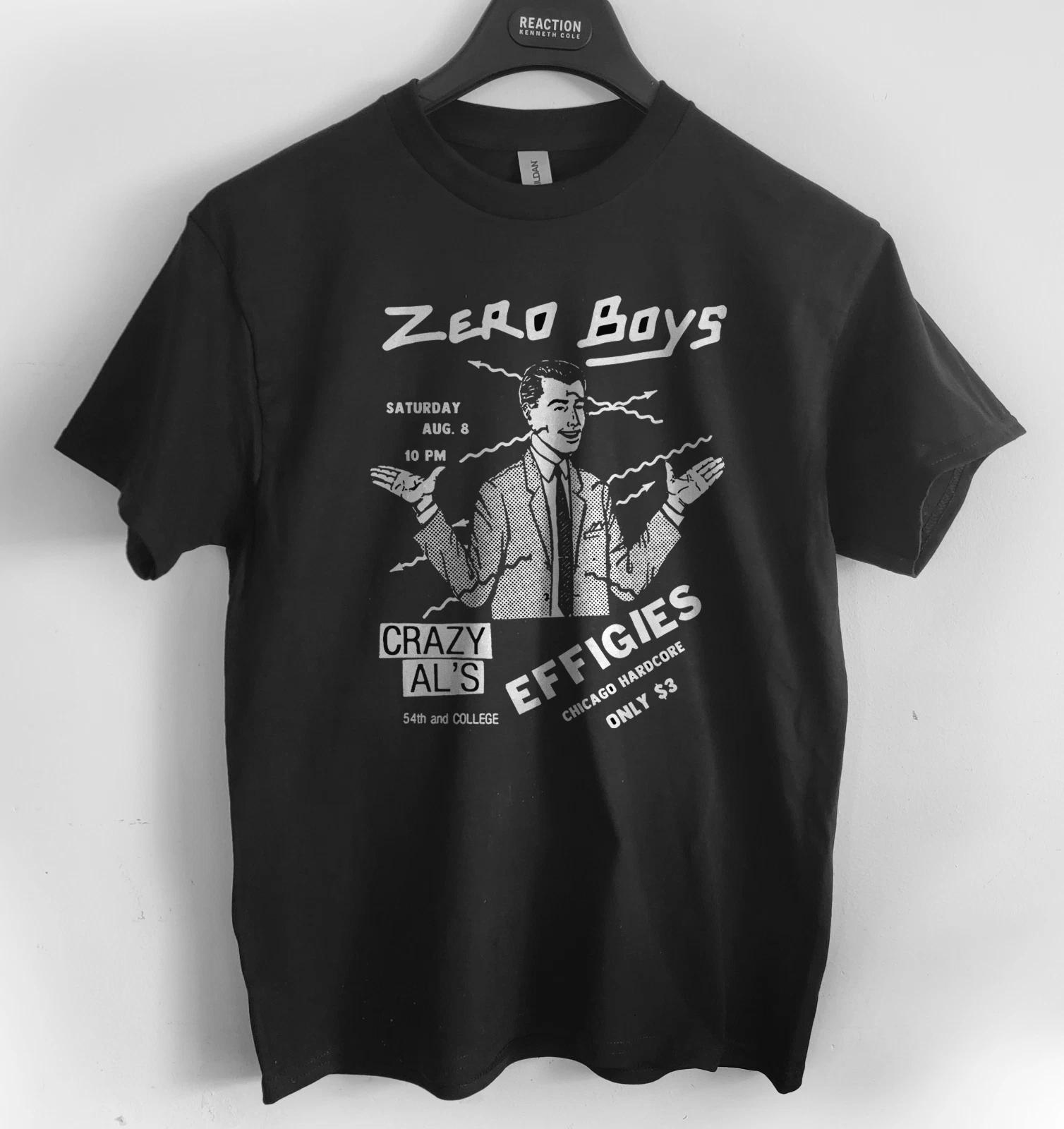 Chicago Punk show flyer Zero Boys effigies crazy al s t T-Shirt punk L