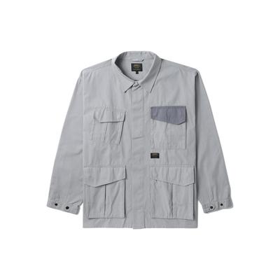 Multi-Pocket Button-Up Collar Jacket Men Jackets Brown Gray CHXJKA221036I-BGL
