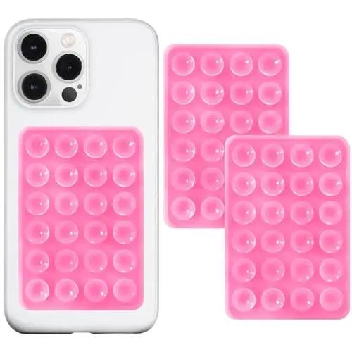2pcs Phone Holder Silicone Suction Phone Case Installation Anti Slip Adhesive Phone Grip Powerful Grip for Selfies and Videos