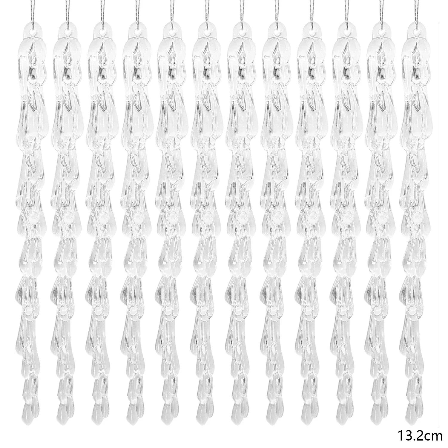

Acrylic Transparent Crystal Twisted Icicle Christmas Hanging Pendant Ice Cone Ice Bar Xmas Tree Ornaments for Winter Party Decor 12PCS чистый