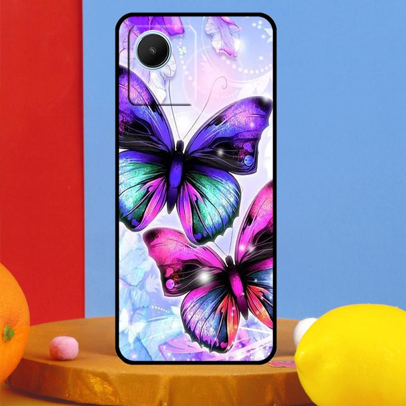 Black Beautiful Butterfly For Realme 15 Pro 10 11 12 13 14 Pro Plus GT6 GT7 C61 C67 C63 C71 C55 C51 C65 C53 C75 Case