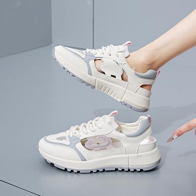 Sports Sandals Women's Outer Wear Summer All-match Flat-bottomed Casual White Shoes White Roman Summer Versatile Hollow Out Flat Bottom Sport