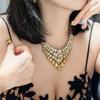 Royal Blue Sapphire Necklace Wedding Party Pink Diamond Set Light Luxury Yellow Diamond Jewelry for Women