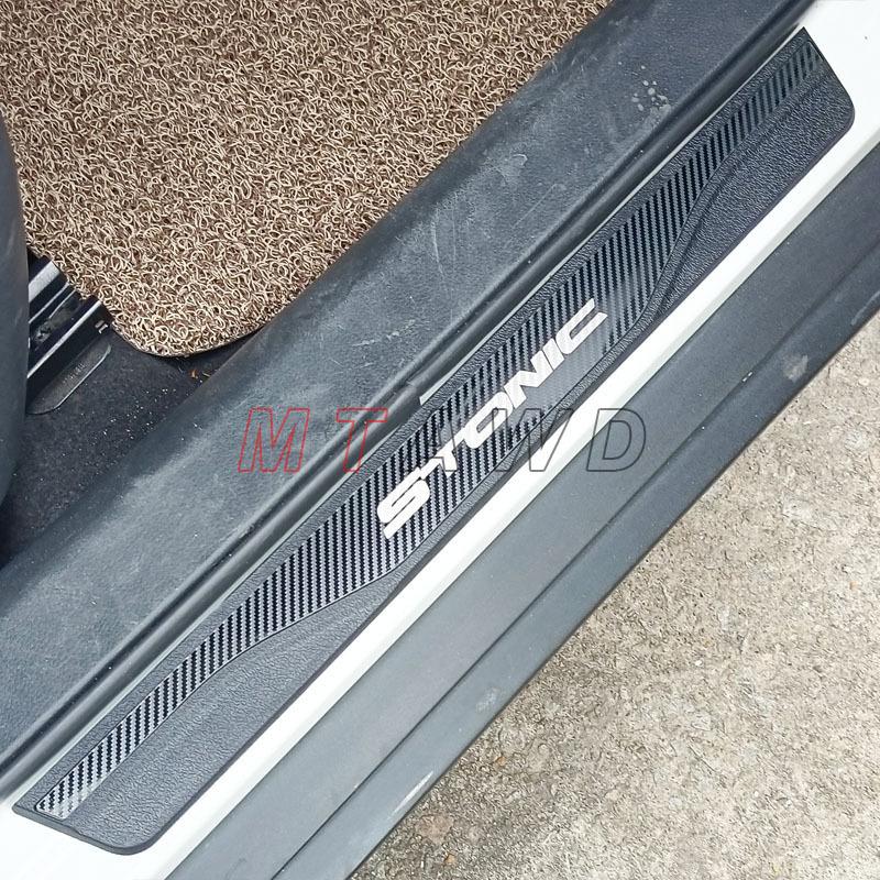 For Kia Stonic Accessory 2017- 2024 Stainless Car Door Sill Scuff Plate Protectors Trim Guard Kick Pedal Cover Styling
