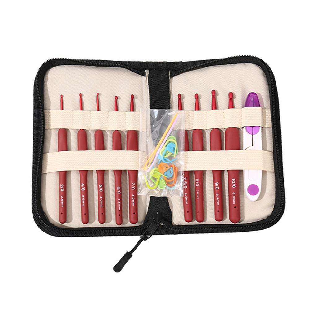 22pcs Crochet Hooks Set Crochet Hook Kit with Storage Case Ergonomic Knitting Needle Weave Yarn Kits DIY Hand Knitting