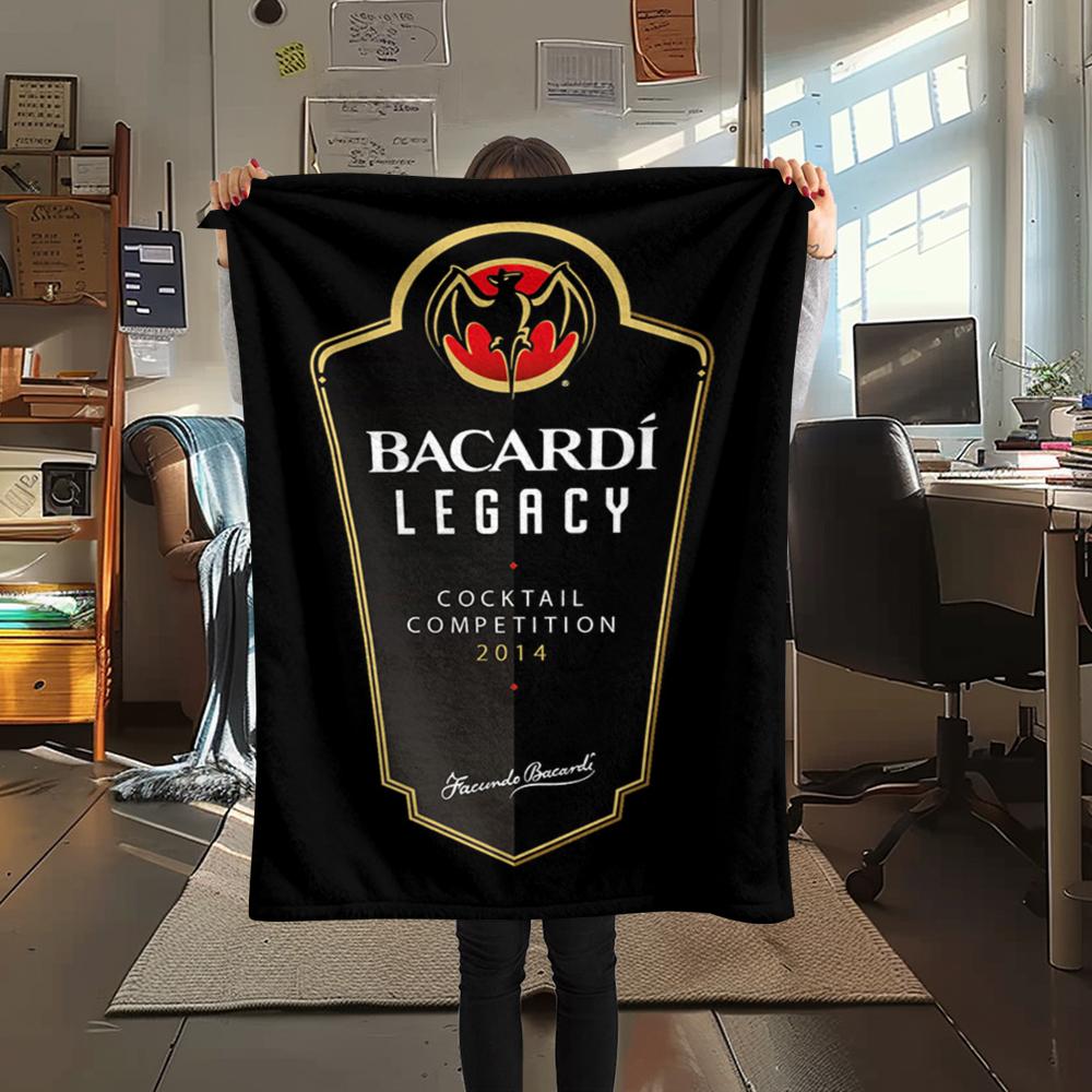 1 Stück Bacardi-Print Flanelldecke, Hohe Qualität, Bequem für alle Jahreszeiten, Heimdekoration, Wärme und Komfort, Perfekt für Weihnachtsgeschenke