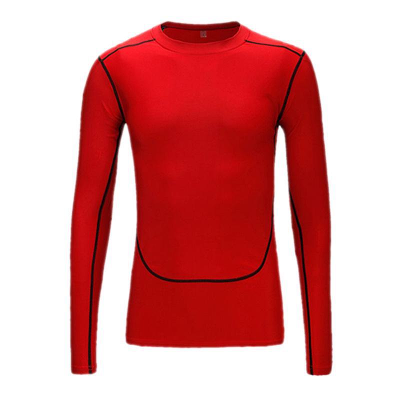 High Elastic Breathable Compression Sports Tights - Long Sleeve, Quick Drying, Solid Color for Basketball & Running