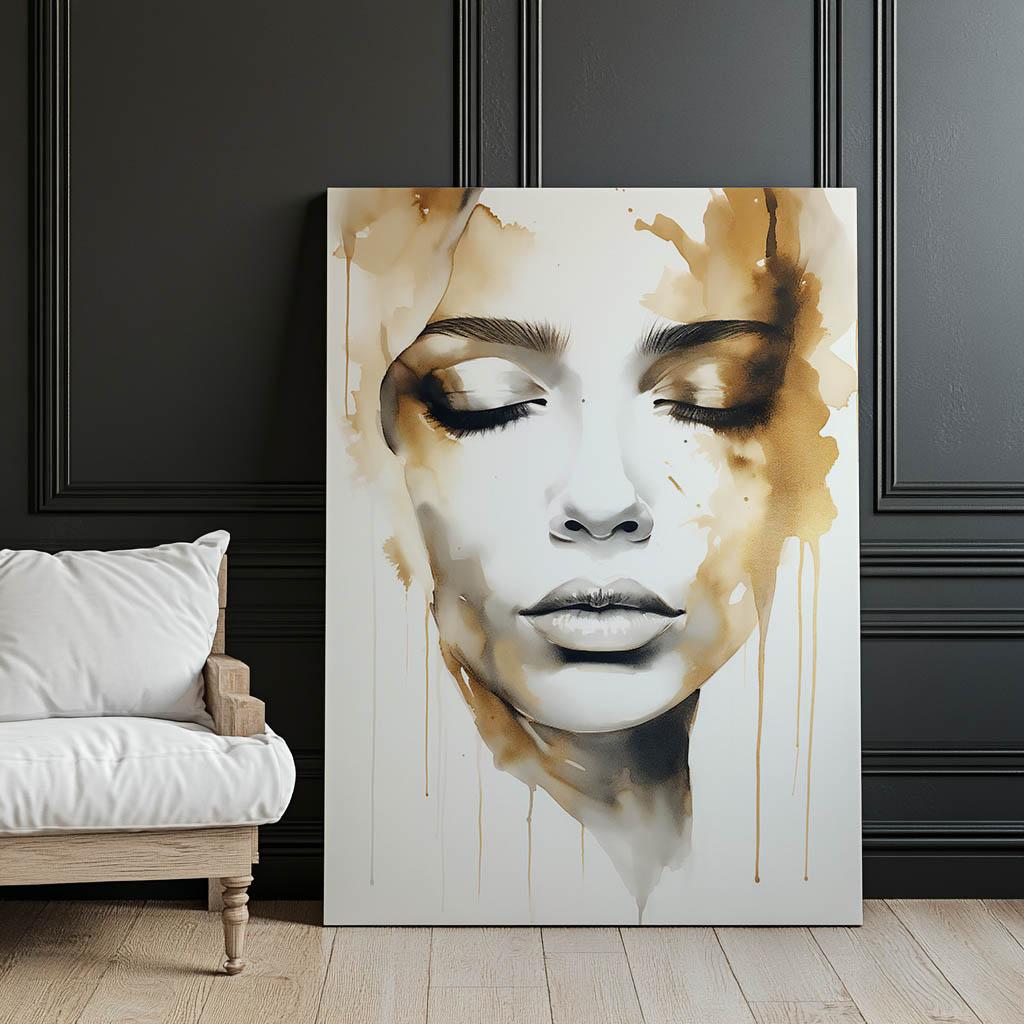 Mysterious Beauty Mysterious Beauty, 50X70 Cm, Gold Aluminum Frame, 230 Gsm Matte Paper