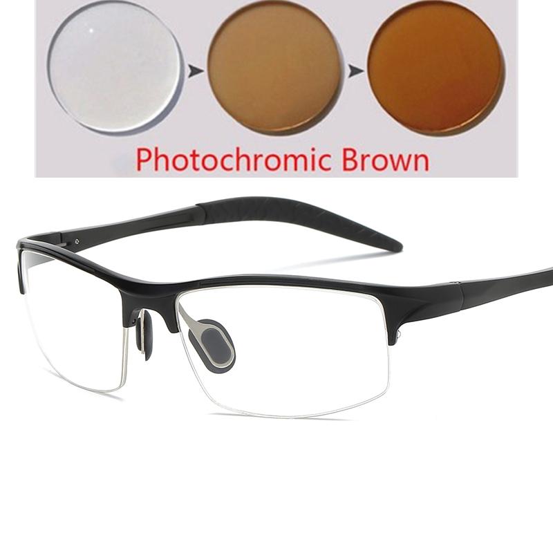 Sport Half Frame Square Prescription Glasses For The Nearsighted Aluminum Magnesium Myopia Spectacles Diopter 0 -0.5 -0.75 To -6