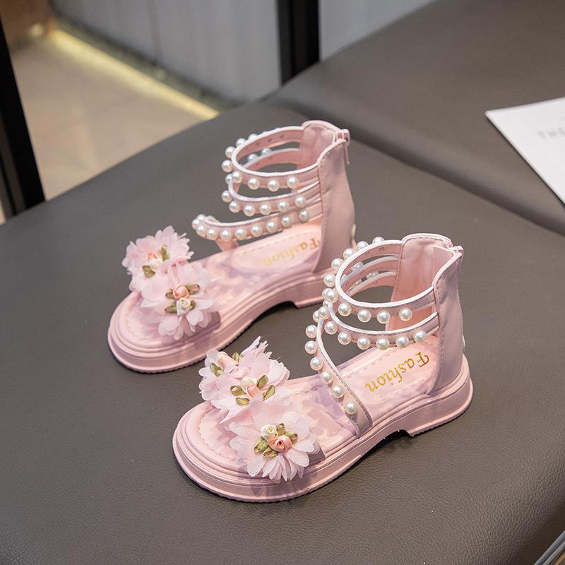 

Girls sandals summer fashion princess shoes summer 2025 new middle-aged and older children open-toed little girl student Roman shoes 26