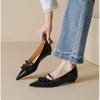 Retro Lotus Leaf Lace Pointed Head Shallow Mouth One Pedal Mary Jane Shoes Design Sense Niche Casual Versatile Commuter Shoes