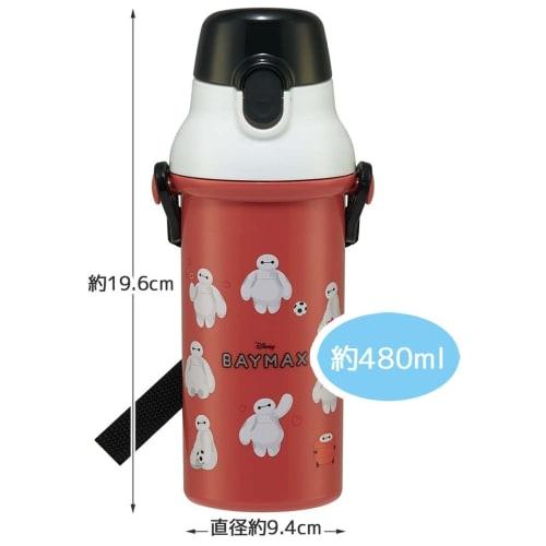 Skater Children's Plastic Water Bottle, 480ml, Antibacterial, Disney Baymax Design, Made in Japan, PSB5SANAG-A