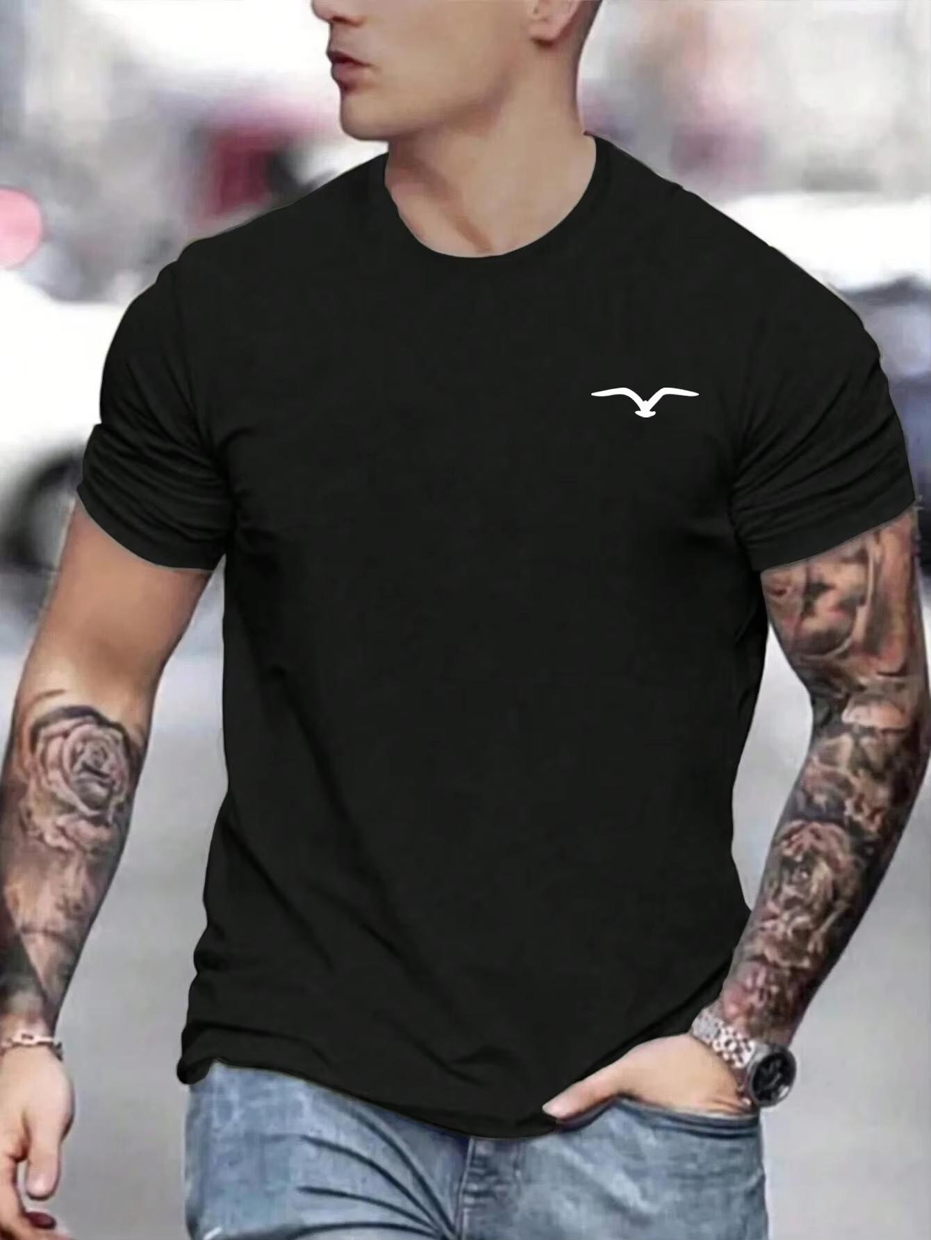 Simple Seagull Logo Print T-shirt Graphic T-shirt High Quality Men Women Short Sleeve T-shirt Men s Sportswear Men s Top S