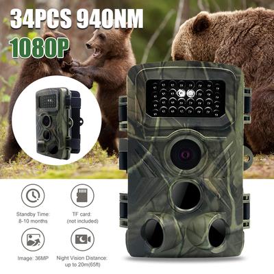 36mp 1080p Trail Camera With Night Vision Motion Activated 0.2s Trigger Time Waterproof Outdoor Wildlife Hunting Camera